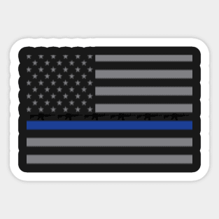 Thin Blue Line AR15 Flag Sticker